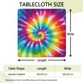 thumbnail image 2 of Colorful Rainbow Tie Dye Spiral Pattern Square Fitted Tablecloth with Elastic Edge,Square Table Cover,Washable Elastic Table Cover for Home Kitchen Party Decor 36"x36", 2 of 6