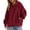 Fall Clothes Red, variant on Womens Oversized Hoodes Sweatshirts, Long Sleeve Pullover for Women Fall Fashion Loose Fit Solid Color Crewneck Drawstring Hoodies with Pockets