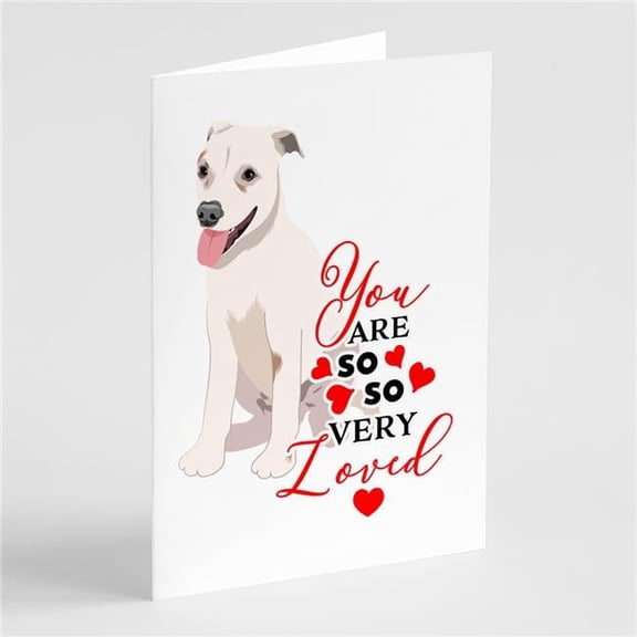 Pit Bull Puppy so Loved Greeting Cards and Envelopes Pack of 8 7 in x 5 in