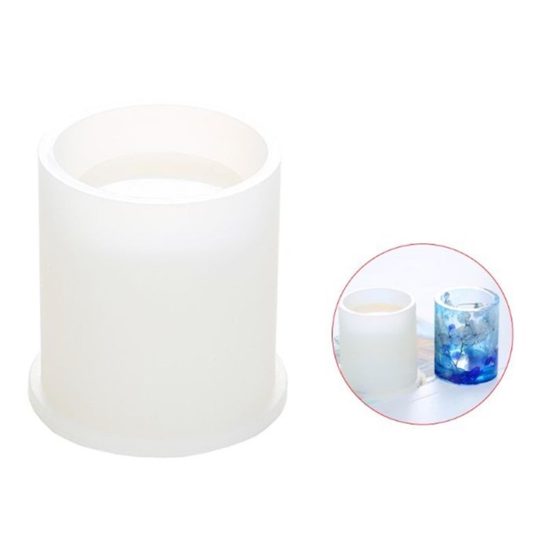 GMMGLT Resin Silicone Mold Large Resin Casting Molds Includes Round Cylinder Cube Bowl Epoxy Resin Art Molds for Flower Pot Ashtray Candle Soap Pen Holder