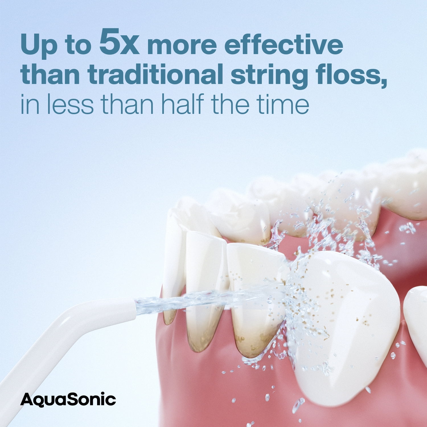 AquaSonic Aqua Water Flosser - Rechargeable Portable Oral Irrigator, 4 Tips, 3 Modes, 150ml Tank (White)