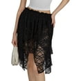 thumbnail image 1 of Women Y2k Lace Ruffle Pleated Mini Skirt Low Rise Half Slip Skirts Mesh Floral Layered Flowy Short Skirts, 1 of 1