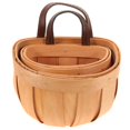 thumbnail image 1 of Light Brown Synthetic Woven Hanging Basket for Kitchen Storage and Wall Decor 2 Pieces, 1 of 4