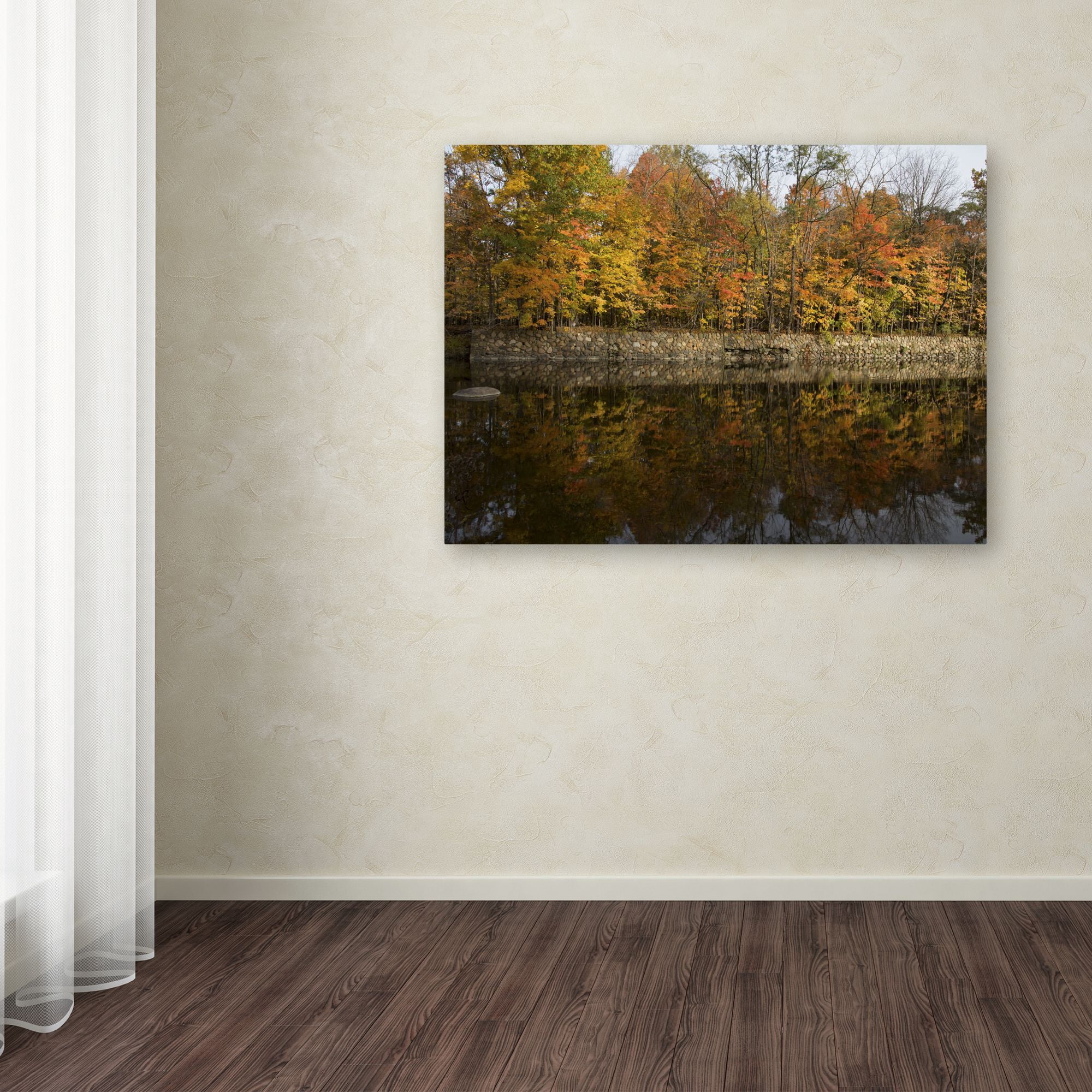 Trademark Fine Art "Autumn Along the Rocky River" Canvas Art by Kurt Shaffer