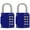 Side combination lock-Blue, variant on 2PCS red code lock, used for waterproof padlock of 4-position outdoor lockers, suitable for schools, gymnasiums, sports venues, fences, tool boxes, gates, boxes, outdoor and buckle storage.