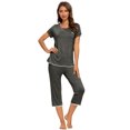 thumbnail image 1 of MINTLIMIT Ensembles de Pyjama Unis Hauts à Manches Courtes et Pantalons Capri pour Femmes, 1 of 3