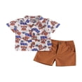thumbnail image 1 of PENGXIANG Jour de l'Indépendance Garçons Vêtements d'Été Manches Courtes Col Rabattu Tops Shorts Ensembles, 1 of 6