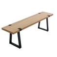 thumbnail image 2 of Dayalane Modern 60" Dining Bench with Metal Legs, RectangleWooden Kitchen Bench for Dining Room Living Room, Sturdy Indoor Seating,2-3 Person,Black, 2 of 7