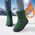 thumbnail image 2 of Gyexs Women's Snow Boots, Winter Shoes Women Size 9, Static Dissipative, Lace-Up, Cold Weather & Shearling, Moc Toe, Winter Clothes, Green, Size 10, 2 of 8