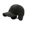thumbnail image 6 of Male Winter Warming Baseball Cap Portable Fashion Hat with Ear Protector Warm-keeping Hats Headwear for Running Casual Sporting Dark Black, 6 of 10