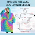 thumbnail image 4 of Oversized Wearable Blanket Hoodie,Colorful Tie Dye Mandala Pattern Sherpa Blanket Hoodie with Super Pockets,Super Warm Fuzzy Pullover for Women & Men, 4 of 6