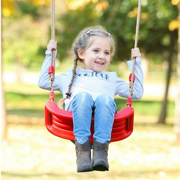 Mini columpio fácil de instalar, columpio con anillo oscilante para niños y niñas (rojo)