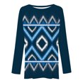 thumbnail image 4 of Pompotops Blouse Décontractée Tribale Imprimée à Manches Longues Col Rond pour Femmes, 4 of 5