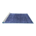 thumbnail image 2 of Ahgly Company Machine Washable Indoor Square Oriental Blue Industrial Area Rugs, 4' Square, 2 of 4