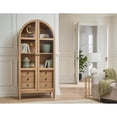 thumbnail image 2 of Martin Furniture 78"H Arched Display Cabinet Bookcase in Light Brown, 2 of 12