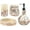 4 Pc. Bathroom Accessory Set, variant on 4 Piece Bathroom Accessory Set with Natural Mother of Shells - Decorative Soap Dispenser, Toothbrush Holder, Tumbler & Soap Dish