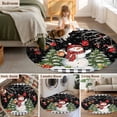 thumbnail image 5 of Round Rug 7Ft Washable Non-Slip, Black Red Christmas Circle Area Rugs for Living Room Bedroom, Snowman Xmas Tree Snowflake Gifts Ball Indoor Floor Mats Carpet Runner for Home Decor Aesthetic, 5 of 8