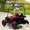 thumbnail image 2 of 2 Seater Ride on Car w/Sun Shade, Kids Electric Vehicles w/Remote Control, 24V 7AH Off-Road Electric Truck, UTV with LED Lights, Music Player for 3+ Kids, 2 of 7