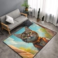 thumbnail image 2 of Riverside Meditating Cat Shaggy Area Rug, Rugs for Living Room Bedroom Non Slip Door Mat Indoor Carpet Machine Washable Nursery Home Decor Floor Mats for Entryway 60x39in-#, 2 of 5
