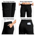 thumbnail image 5 of Zulora Women's Cargo Yoga Pants High Waist Stretchy Waistband Loose Straight Leg Casual Workout Trousers with Side Pockets, 5 of 10