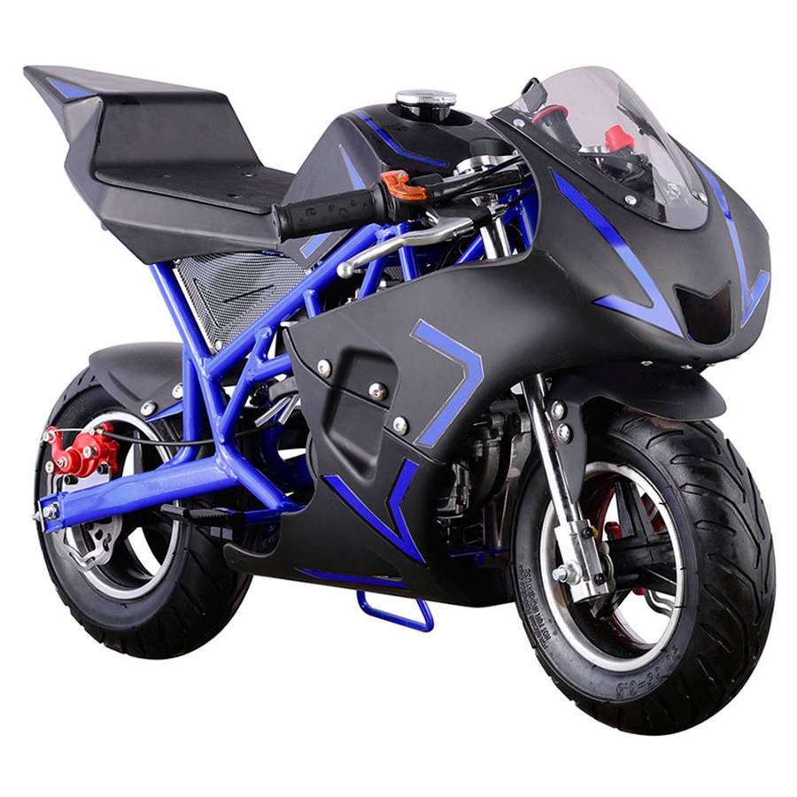 MotoTec Cali 40cc Gas Pocket Bike Mini Motorcycle Blue - Walmart.com