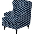 thumbnail image 2 of Wingback Chair Covers Pieces Stretch Printed Wing Back Chair Cover Sofa Slipcover Washable Wingback Armchair Slipcovers Furniture Protector with Elastic Bottom for Wingback Chairs, 2 of 6