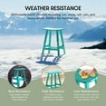thumbnail image 4 of WestinTrends Malibu HDPE Outdoor Patio 24" Bar Stool Saddle Seat (Set of 2), Turquoise, 4 of 13