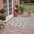 thumbnail image 4 of SAFAVIEH Courtyard Floella Geometric Indoor/Outdoor Area Rug, Grey/Black, 4' x 4' Square, 4 of 16