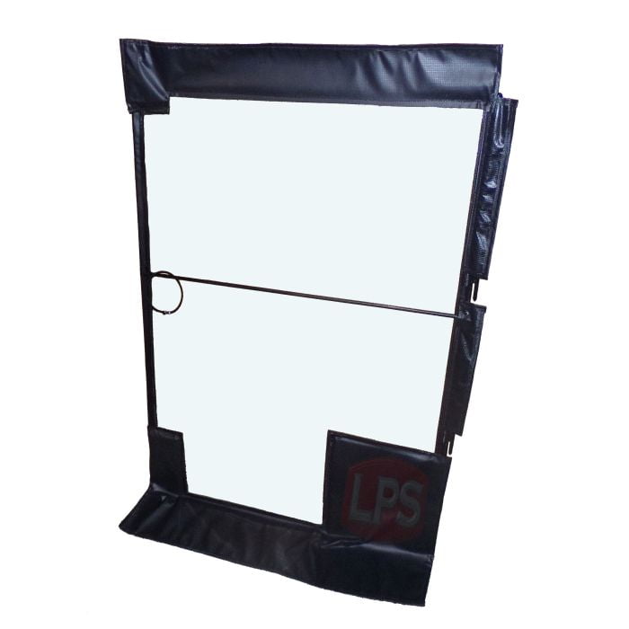 NH091Z09RD New Holland L185 Skid Steer, Vinyl Cab Enclosure Replacement Door w/ Hinges