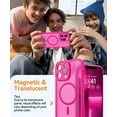 thumbnail image 3 of Magnetic Case for iPhone 16 Pro Max with Full Camera Protection [Compatible with Magsafe] [Translucent Matte] Protective Phone Case, Hot Pink,Hot Pink, 3 of 5