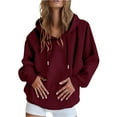 thumbnail image 3 of NMMUED Oversized Hoodies for Women, Travel Hoodie, Cute Hoodies, Hooded Sweatshirt Women, Workout Hoodie, Wine L, 3 of 9