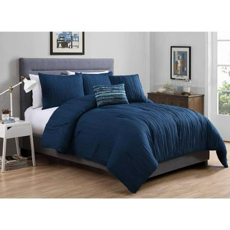 vcny crinkle 4 piece comforter set king grey walmart com vcny crinkle 4 piece comforter set king grey walmart com