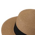 thumbnail image 5 of UTSJKR Womens Classic Wide Brim Fedora Hat with Thin Leather Tag Band for Daily Downtown Commute Coastal Road Trip Garden Party Wrinkle Resistant Travel Hat Brown, 5 of 6