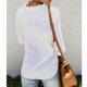 thumbnail image 3 of Camisa con botones de color puro, blusa de manga larga para mujer, camisa con cuello vuelto, blusas con cuello vuelto, rendimiento inigualable, 3 of 6