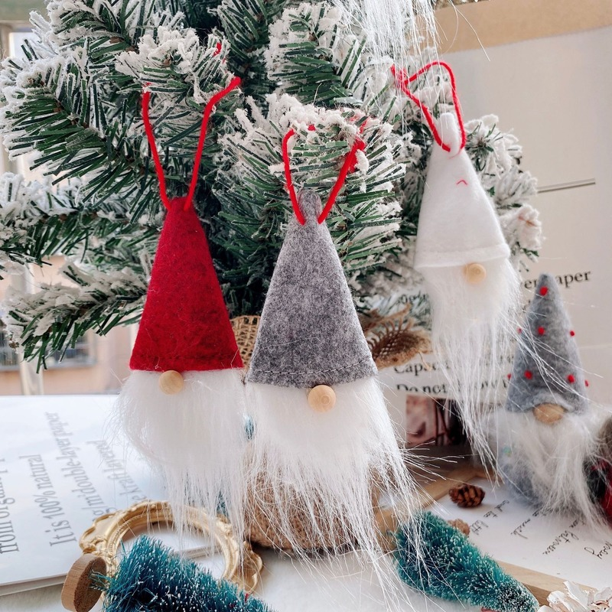 3Pcs Pink Gnomes Doll Faceless Plush Santa Gonk Dwarf Elf Xmas Tree Hanging Ornament Home Decor Navidad Natal Gift New Year 2023