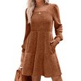 thumbnail image 5 of SOMER Womens Dresses Sweater Dress Long Sleeve Dress for Women Square Neck Knit Babydoll Dress with Pockets Winter Fall 2025, 5 of 6