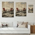 thumbnail image 4 of Designart "Chairs with Ocean Views III" Coastal Print on Natural Pine Wood, 4 of 5