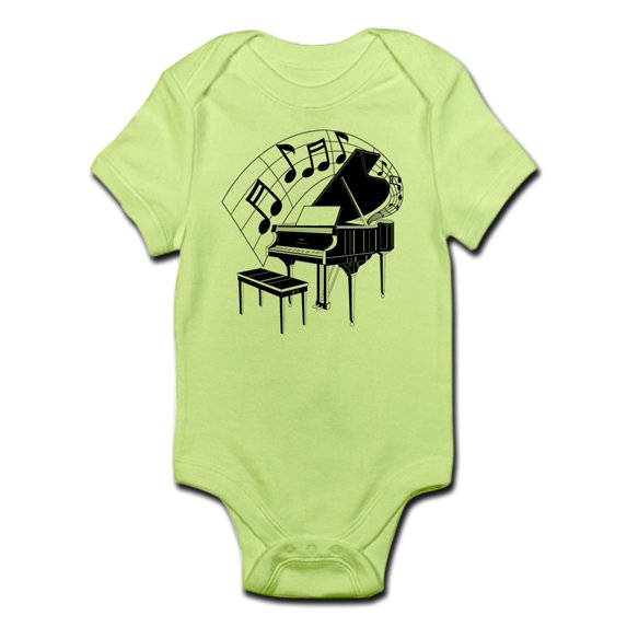 CafePress - Grand Piano Notes Infant Bodysuit - Baby Light Bodysuit