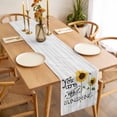 thumbnail image 3 of Table Runner 60 Inches Long for Kitchen Dining, Sunflowers Dresser Scarf Farmhouse, Dining Table Decorations for Wedding/Parties, Farmhouse Country Bee Wooden Grain 13 x 60 In, 3 of 8