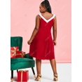 thumbnail image 3 of Tamaño además de terciopelo de Navidad una línea vestido del tanque Rosegal  Vestidos casuales de talla grande, 3 of 5