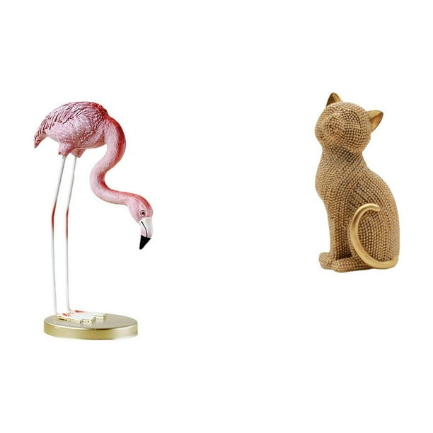 Estatua de resina,Escultura de resina de flamenco para exteriores,Figura de pájaro,adorno decorativo para jardín,Figura de escritorio,Estatua de gato,linda estantería,escritorio,decoración