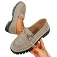 thumbnail image 7 of Xucatan Women's Chunky Loafers, Leather Slip-On Dress Shoes with Metal Chain, Comfortable Business Casual Shoes for Office Work & Dressy Occasions Gift, 7 of 7