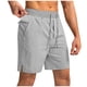 thumbnail image 2 of pstuiky Pantalones cortos cargo para hombre, Pantalones cortos casuales holgados de color liso con cremallera, bolsillo, cordón y cintura elástica para hombre Pantalones cortos cargo, 2 of 8