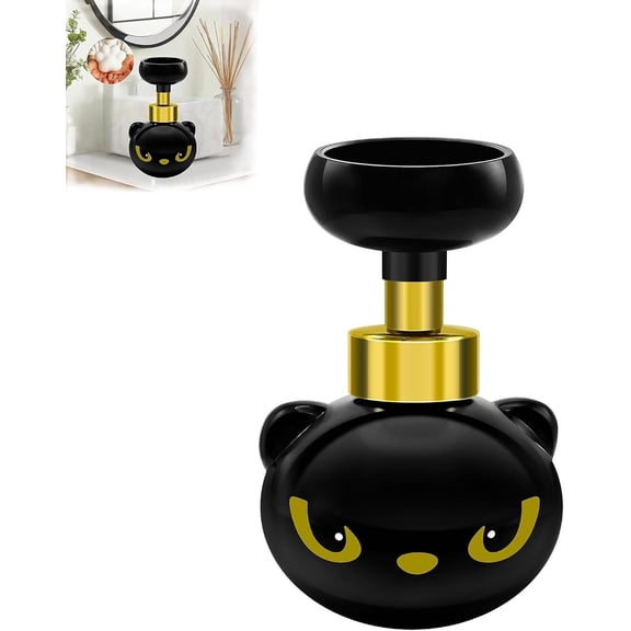 Cute Cat Paw Foam Soap Dispenser,Black Kitty Foaming Pump Bottle Creates Paw-Shaped Foam, Refillable Empty Foam Liquid Container for Bathroom Kitchen(1pcs)