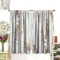 thumbnail image 3 of Rustic Curtains Farmhouse Wood White Blackout Print Rod Pocket Window Drapes for Bedroom Living Room 42x63in, 3 of 6
