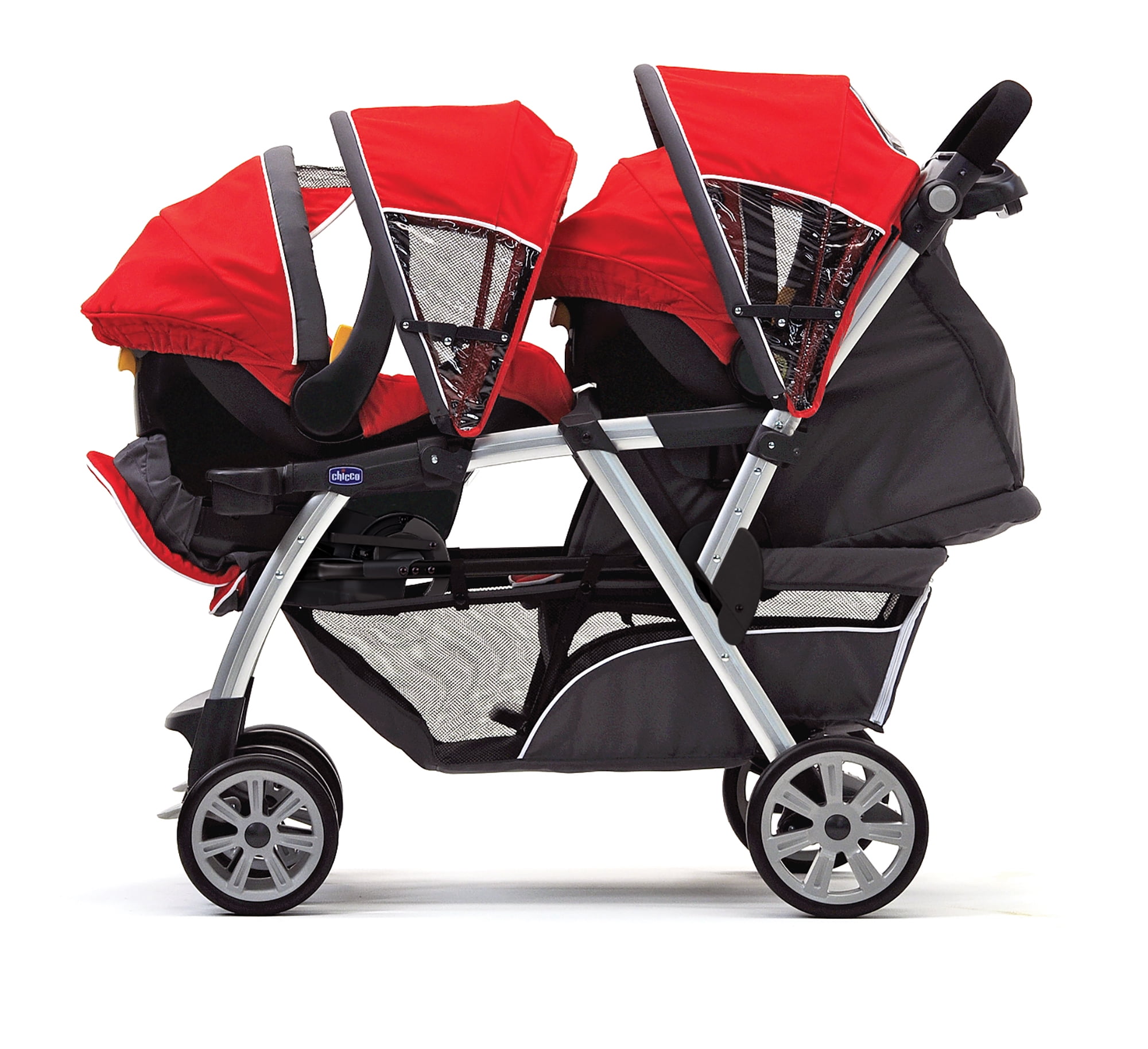 Chicco Cortina Together Travel System Car Seat Compatible Double Stroller Ombra