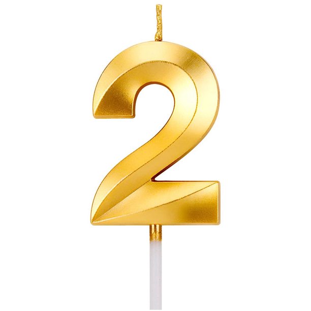 Gold 3d Diamond Shape Happy Birthday Cake Candles With Fold Design Number Candles Number 2 Birthday Candle Cake Topper Decoration For Party Kids Adults Walmart Com Walmart Com