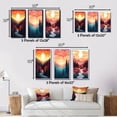 thumbnail image 4 of Designart "Peaceful Sunset Mountain Forest Daydreams II" Landscape Mountains Framed Wall Art Set Of 3 - Yellow Mountains Frame Gallery Set For Office Decor, 4 of 6