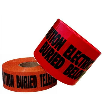 Underground Tape - Caution Buried Electric Line Below (3in. X 300Ft Red)