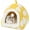 Yellow, variant on LyssKMK Guinea Pig Hideout Cave Cute Yellow Cloud Warm Fleece Bed for Small Animals Enclosed Bunny Tent Hut with Hanging Toy Washable Pet House for Dwarf Rabbit Chinchilla Ferret (Yellow)